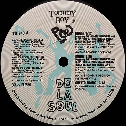 DE LA SOUL // BUDDY (3VER) / GHETTO THANG (3VER)