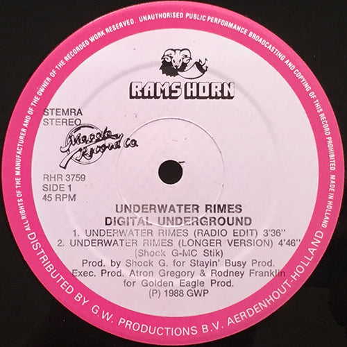 DIGITAL UNDERGROUND // UNDERWATER RIMES (2VER) / YOUR LIFE'S A CARTOON (2VER)