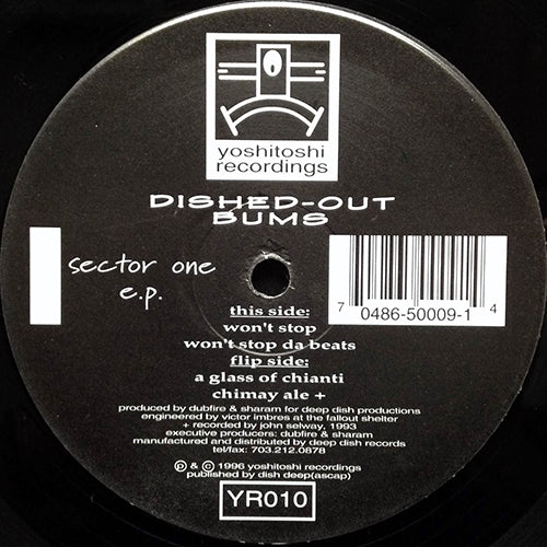 DISHED-OUT BUMS // SECTOR ONE (EP) inc. WON'T STOP (2VER) / A GLASS OF CHIANTI / CHIMAY ALE