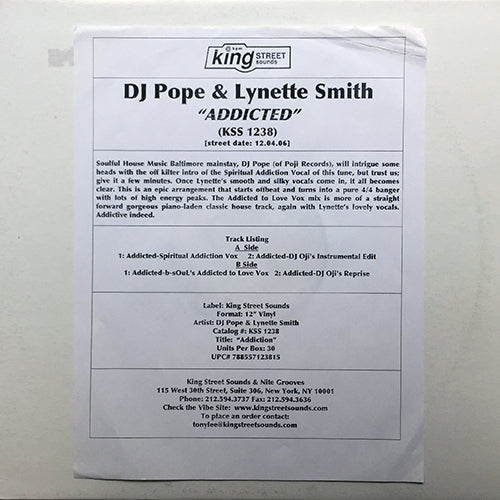 DJ POPE & LYNETTE SMITH // ADDICTED (4VER)