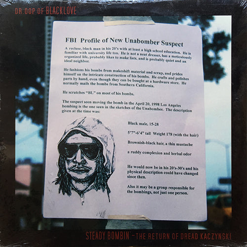 DROOP CAPONE // STEADY BOMBIN' - THE RETURN OF DREAD KACZYNSKI (EP) inc. 1998 / 2008 / SOMETHIN' ABOUT MARY / SOMETHIN' ELSE ABOUT MARY / LBS. AND HUGS