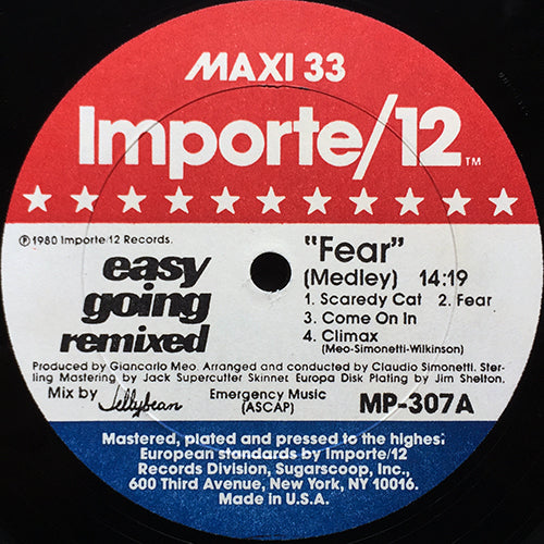 EASY GOING // FEAR (MEDLEY) inc. SCAREDY CAT / COME ON IN / CLIMAX (14:19) / PUT ME IN THE DEAL (6:18) / I STRIP YOU (8:40) / FEAR (3:00)