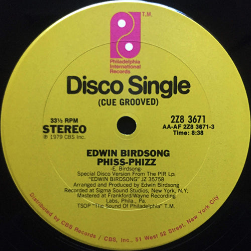 EDWIN BIRDSONG // PHISS-PHIZZ (8:38) / GOLDMINE (10:43)
