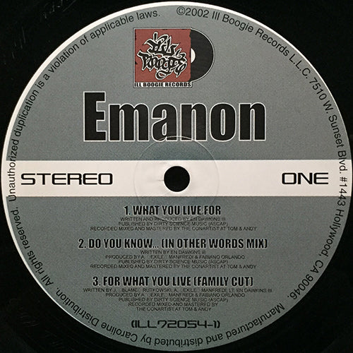 EMANON // WHAT YOU LIVE FOR (3VER) / DO YOU KNOW (2VER) / FOR WHAT YOU LIVE (2VER)