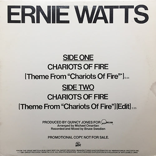 ERNIE WATTS // CHARIOTS OF FIRE (6:44/3:35)