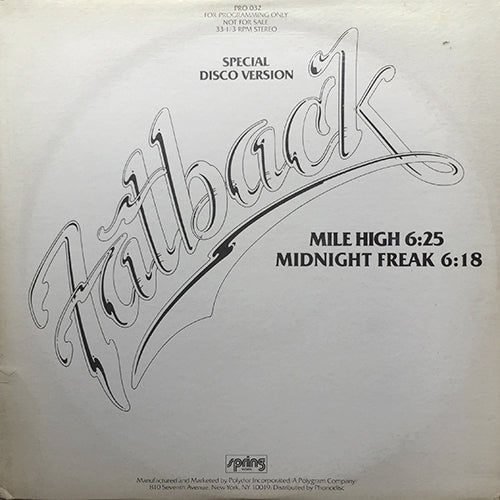 FATBACK // MILE HIGH (6:25) / MIDNIGHT FREAK (6:18)