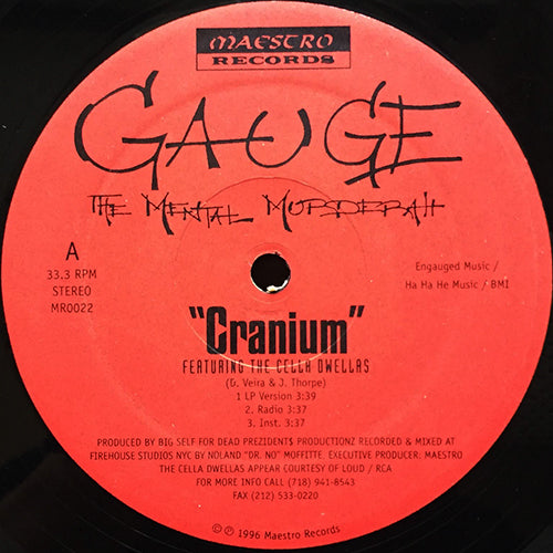 GAUGE THE MENTAL MURDERAH // CRANIUM (3VER) / BREATHLESS (3VER)