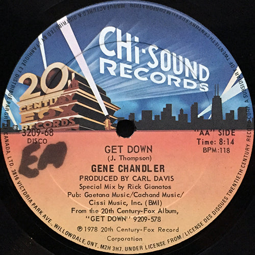 GENE CHANDLER // GET DOWN (8:14) / I'M THE TRAVELIN' KIND (4:06)