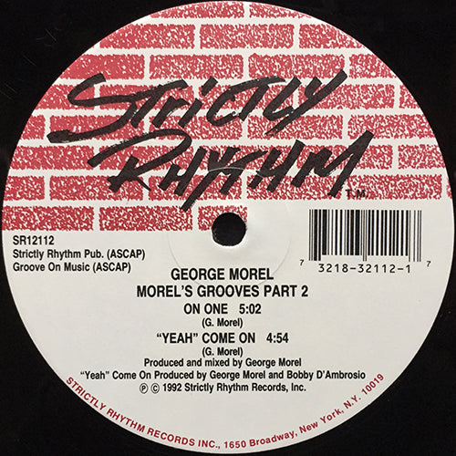 GEORGE MOREL // MOREL'S GROOVES PT. 2 (EP) inc. IN A GROOVE / BASS MOVEMENT / ON ONE / "YEAH" COME ON