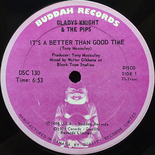 GLADYS KNIGHT & PIPS // IT'S A BETTER THAN GOOD TIME (WALTER GIBBONS REMIX) (6:53) / SAVED BY THE GRACE OF YOUR LOVE (8:48)