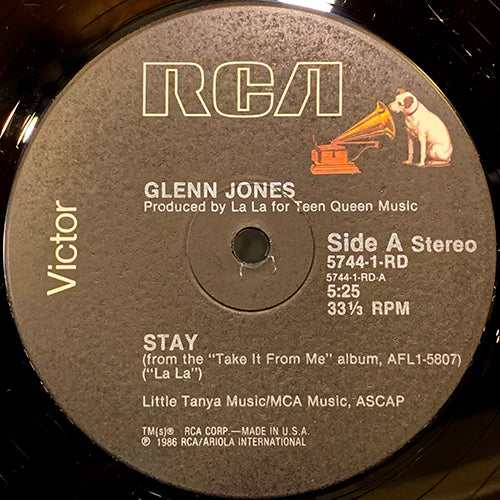 GLENN JONES // STAY (5:25) / (T.V. TRACK) (5:25) / TAKE IT FROM ME (5:16)