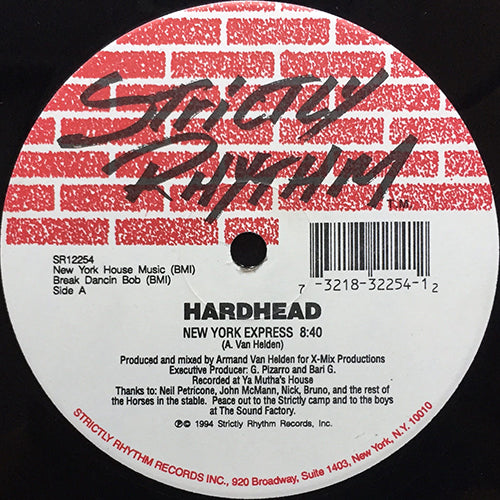 HARDHEAD // NEW YORK EXPRESS (9:03) / ONLY THE STRONG SURVIVE (7:47) / TOOTHBRUSH COUNTRY (5:12)