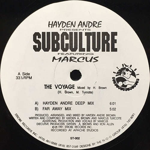 HAYDEN ANDRE presents SUBCULTURE feat. MARCUS // THE VOYAGE (3VER) / COME BACK (2VER)