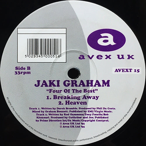 JAKI GRAHAM // FOUR OF THE BEST (EP) inc. HEAVEN / BREAKING AWAY / SAVE THE BEST FOR LAST / AIN'T NOBODY