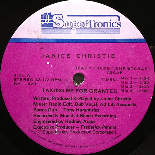 JANICE CHRISTIE // TAKING ME FOR GRANTED (7VER)