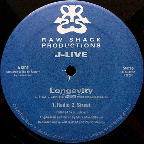 J-LIVE // LONGEVITY (3VER) / BRAGGIN' WRITES