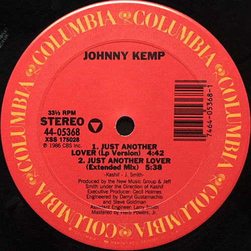 JOHNNY KEMP // JUST ANOTHER LOVER (LP VERSION) (4:42) / (EXTENDED) (5:38) / (INSTRUMENTAL) (4:23)