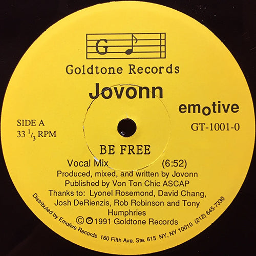 JOVONN // BE FREE (6:52) / INST (6:05)
