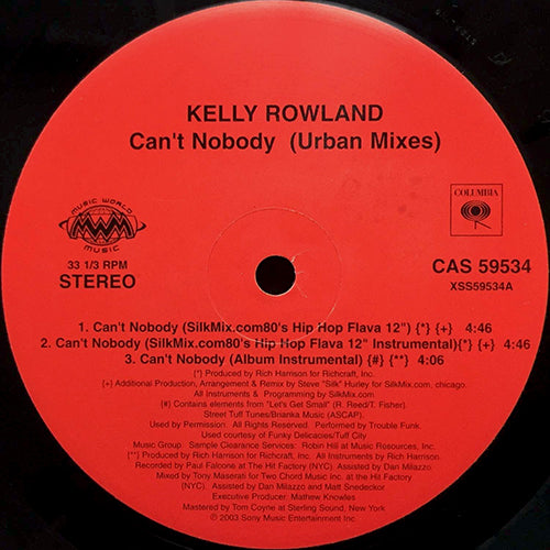 KELLY ROWLAND // CAN'T NOBODY (URBAN MIXES) (6VER)