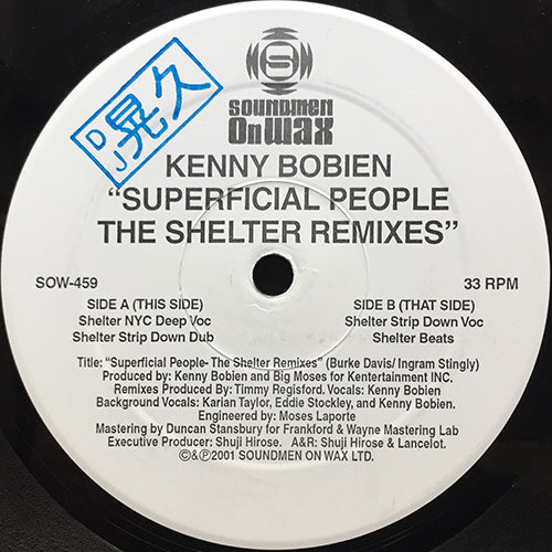 KENNY BOBIEN // SUPERFICIAL PEOPLE (THE SHELTER REMIXES) (4VER)
