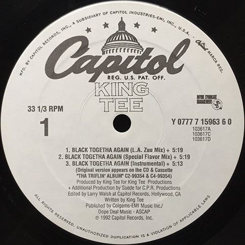 KING TEE // BLACK TOGETHA AGAIN (5VER) / BUS DAT ASS feat. ALKAHOLIKS