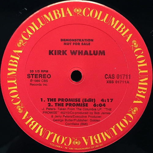 KIRK WHALUM // THE PROMISE (4:17/6:04) / I RECEIVE YOUR LOVE (3:17/6:07)