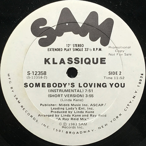 KLASSIQUE // SOMEBODY'S LOVING YOU (6:34/3:55) / INST (7:51)