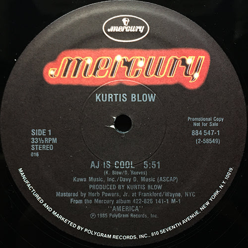 KURTIS BLOW // AJ IS COOL (5:51) / (SINGLE VERSION) (3:53) / RESPECT TO THE KING (1:57)