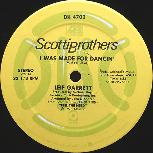 LEIF GARRETT // I WAS MADE FOR DANCIN' (6:53) / INST (6:28)