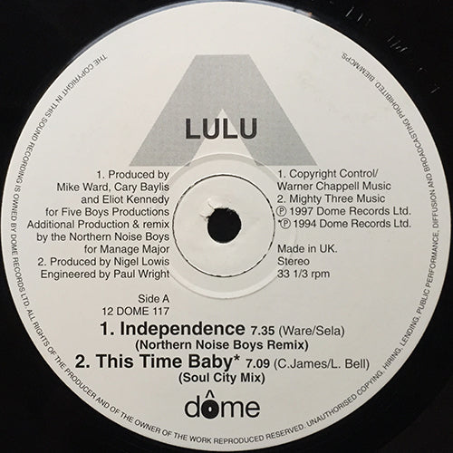 LULU // INDEPENDENCE (3VER) / THIS TIME BABY