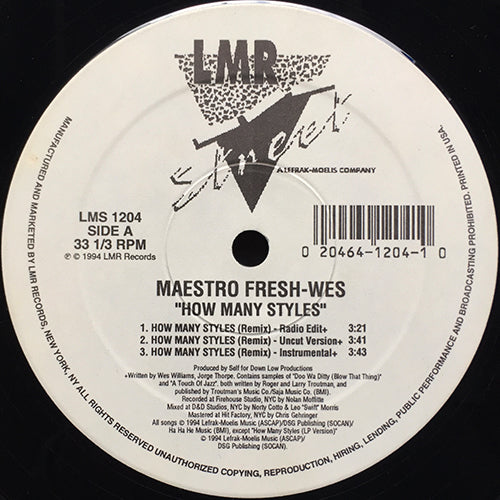 MAESTRO FRESH-WES // HOW MANY STYLES (4VER) / PRAY TO DA EAST, PART 2 (2VER)