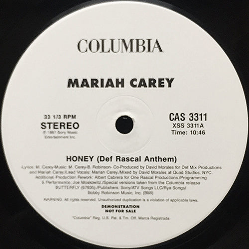 MARIAH CAREY // HONEY (DEF RASCAL ANTHEM) (10:46) / (RASCAL DUB) (5:15)