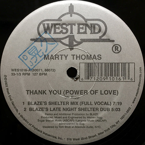 MARTY THOMAS // THANK YOU (POWER OF LOVE) (4VER)