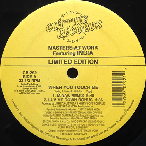MASTERS AT WORK feat. INDIA // WHEN YOU TOUCH ME (4VER)