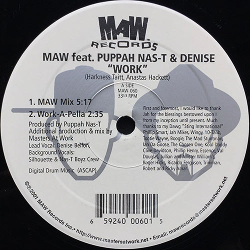 MAW feat. PUPPA NAS-T & DENISE // WORK (4VER)