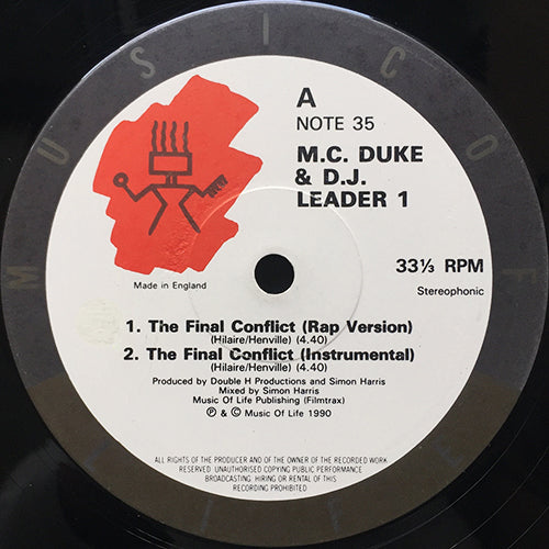 MC DUKE // THE FINAL CONFLICT (2VER) / I'M RIFFIN' (2VER)