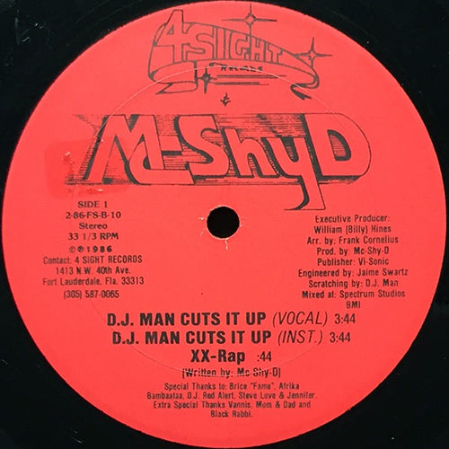 MC SHY D // D.J. MAN CUTS IT UP (2VER) / XX-RAP / SHY-D IS BACK (2VER)