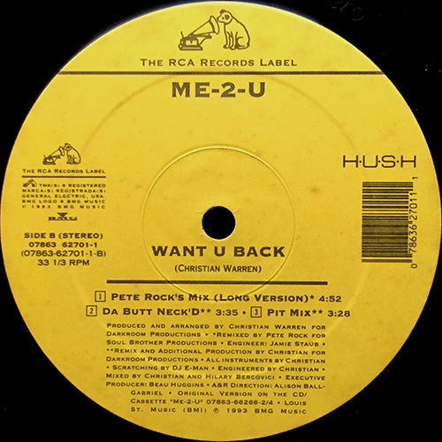 ME-2-U // ALL NIGHT (3VER) / WANT U BACK (PETE ROCK REMIX) (3VER)