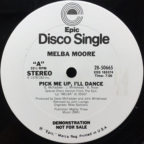 MELBA MOORE // PICK ME UP, I'LL DANCE (7:00) / INST (8:30)