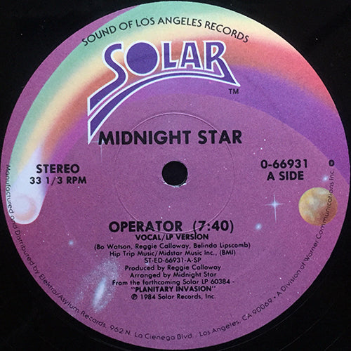 MIDNIGHT STAR // OPERATOR (7:40/4:04) / PLAYMATES (5:28)