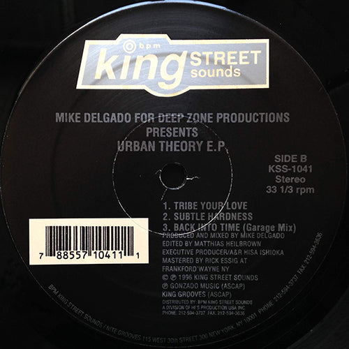 MIKE DELGADO for DEEP ZONE PRODUCTIONS // URBAN THEORY (EP) inc. GET READY (2VER) / TRIBE YOUR LOVE / SUBTLE HARDNESS / BACK INTO TIME (GARAGE MIX)