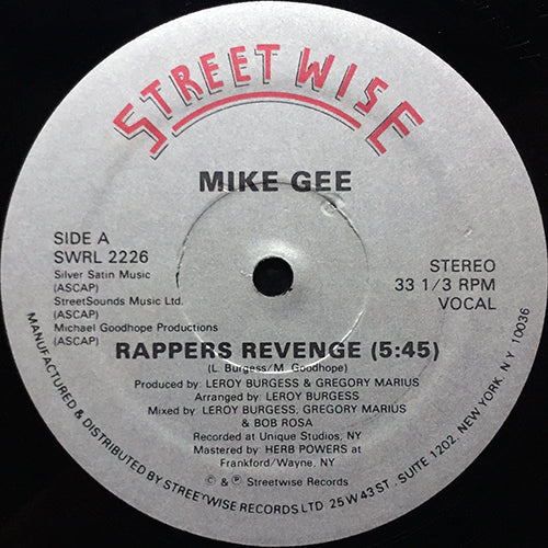 MIKE GEE // RAPPERS REVENGE (3VER)