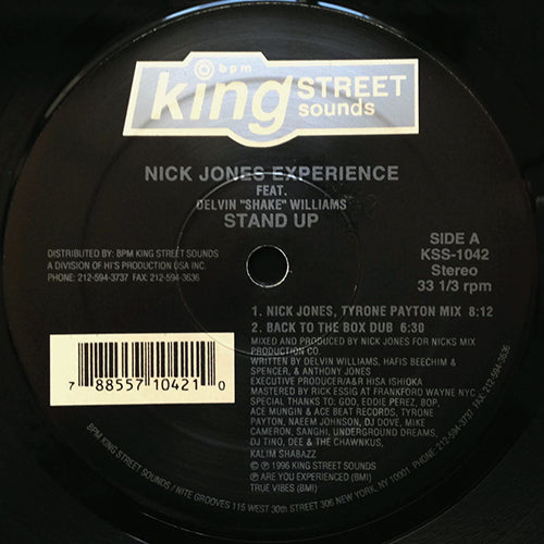 NICK JONES EXPERIENCE feat. DELVIN "SHAKE" WILLIAMS // STAND UP (4VER)