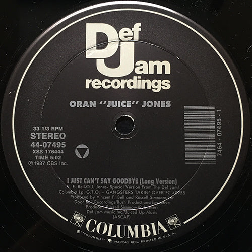 ORAN "JUICE" JONES // I JUST CAN'T SAY GOODBYE (2VER) / NOT ON THE OUTSIDE