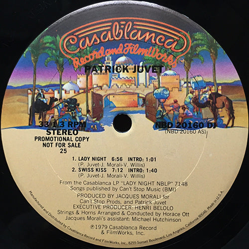PATRICK JUVET // LADY NIGHT (6:56) / SWISS KISS (7:12)