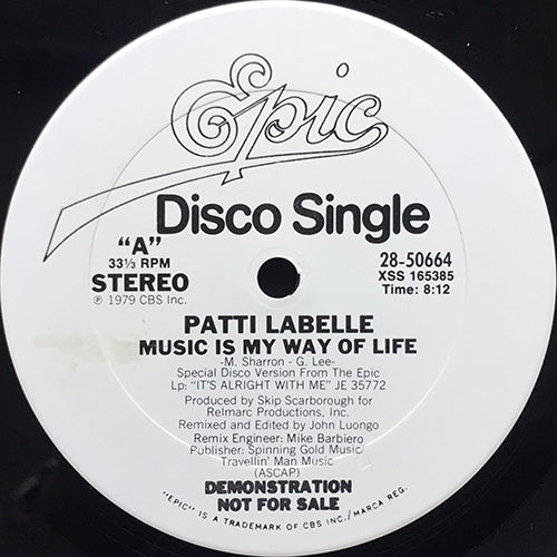 PATTI LABELLE // MUSIC IS MY WAY OF LIFE (8:12) / INST (5:50)