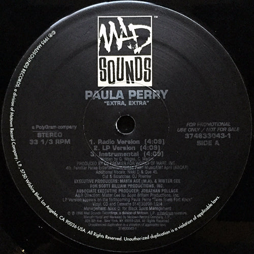 PAULA PERRY // EXTRA, EXTRA (3VER) / DOWN TO DIE FOR THIS (3VER)