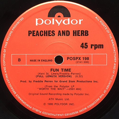 PEACHES & HERB // FUN TIME (6:32) / ONE CHILD OF LOVE (5:15)