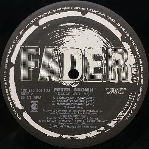 PETER BROWN / FOXY // DANCE WITH ME (REMIX) (3VER) / GET OFF (REMIX) (3VER)