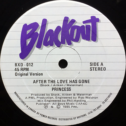 PRINCESS // AFTER THE LOVE HAS GONE (ORIGINAL VERSION) / (CHIEF INSPECTOR RE-MIX)